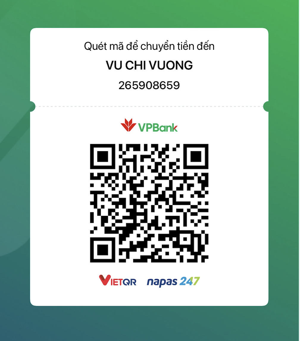 Mã QR chuyển khoản Vũ Chí Vượng VPBank