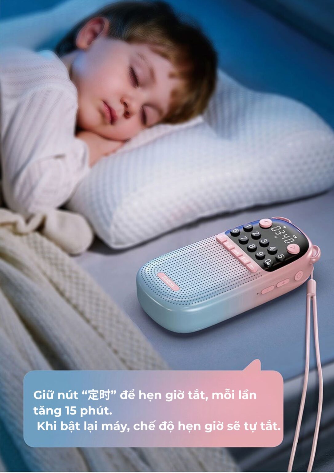 Loa Rolton E300 có hẹn giờ tắt khi bé ngủ